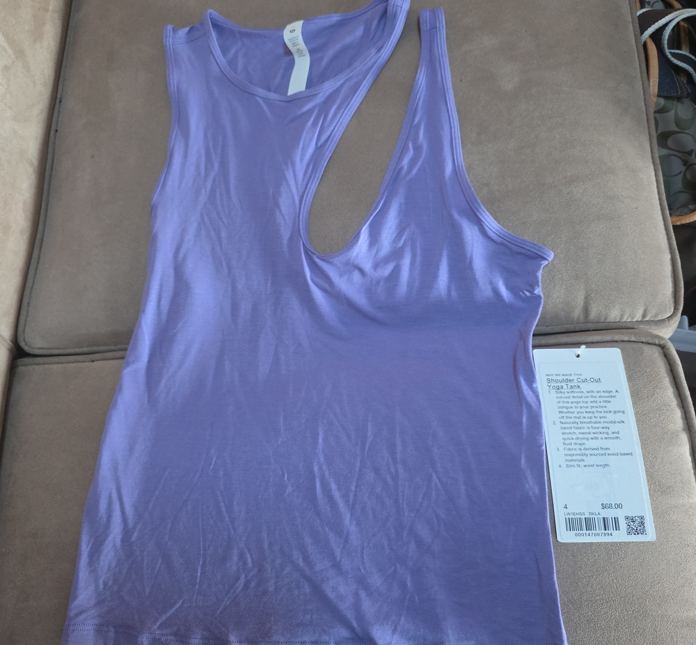 lululemon athletica Lilac Asymmetric Shoulder Cut-Out Tank